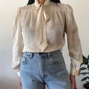 Vintage 1970s tie blouse
